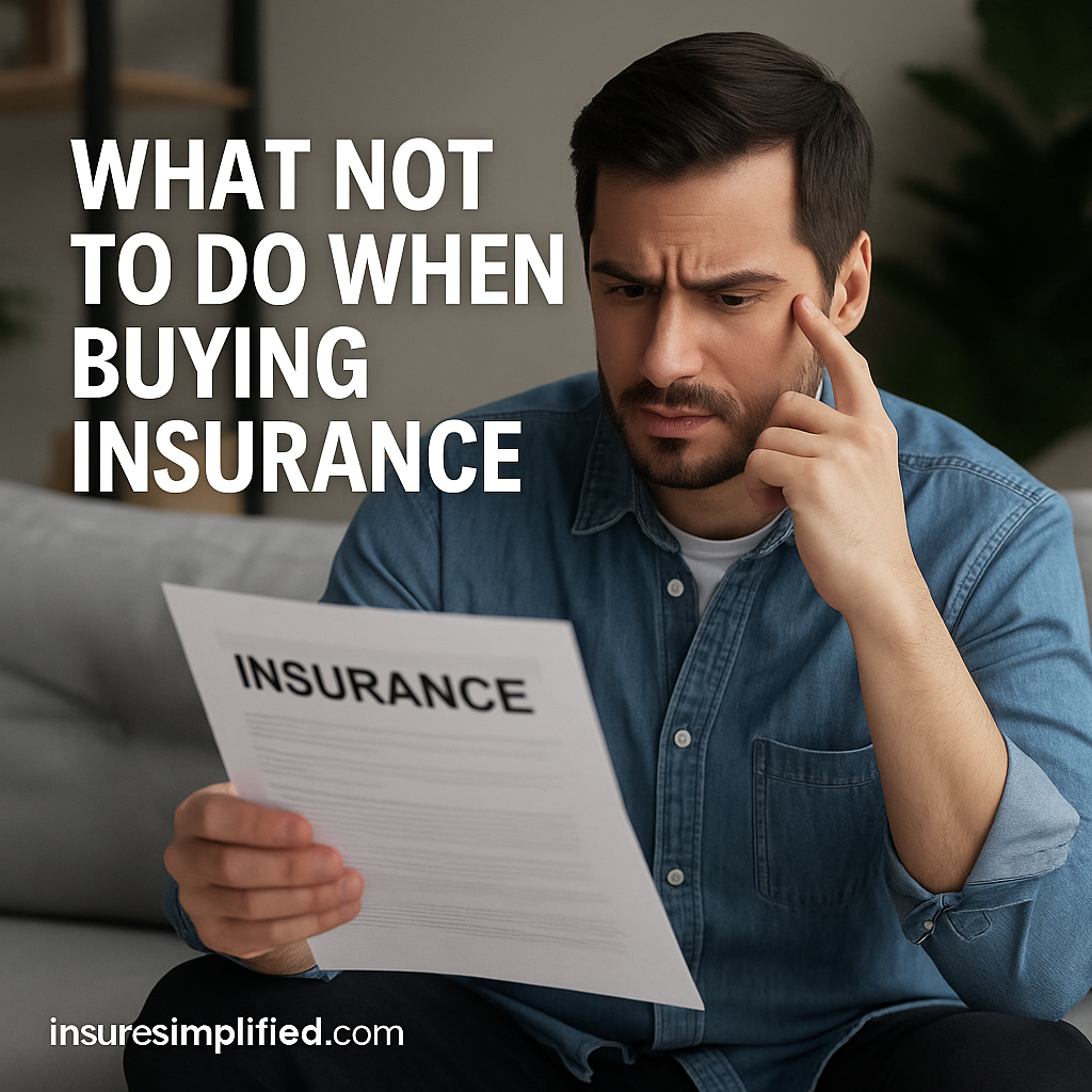 A man sitting indoors reviewing an insurance document with a concerned expression, with the article title displayed above him.